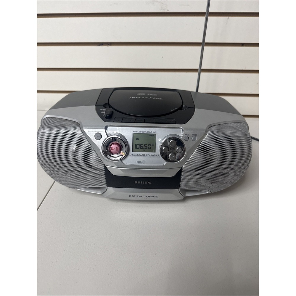 VTG Philips AZ1316/37 CD Soundmachine Portable Boombox AM/FM Radio MP3 CD Player